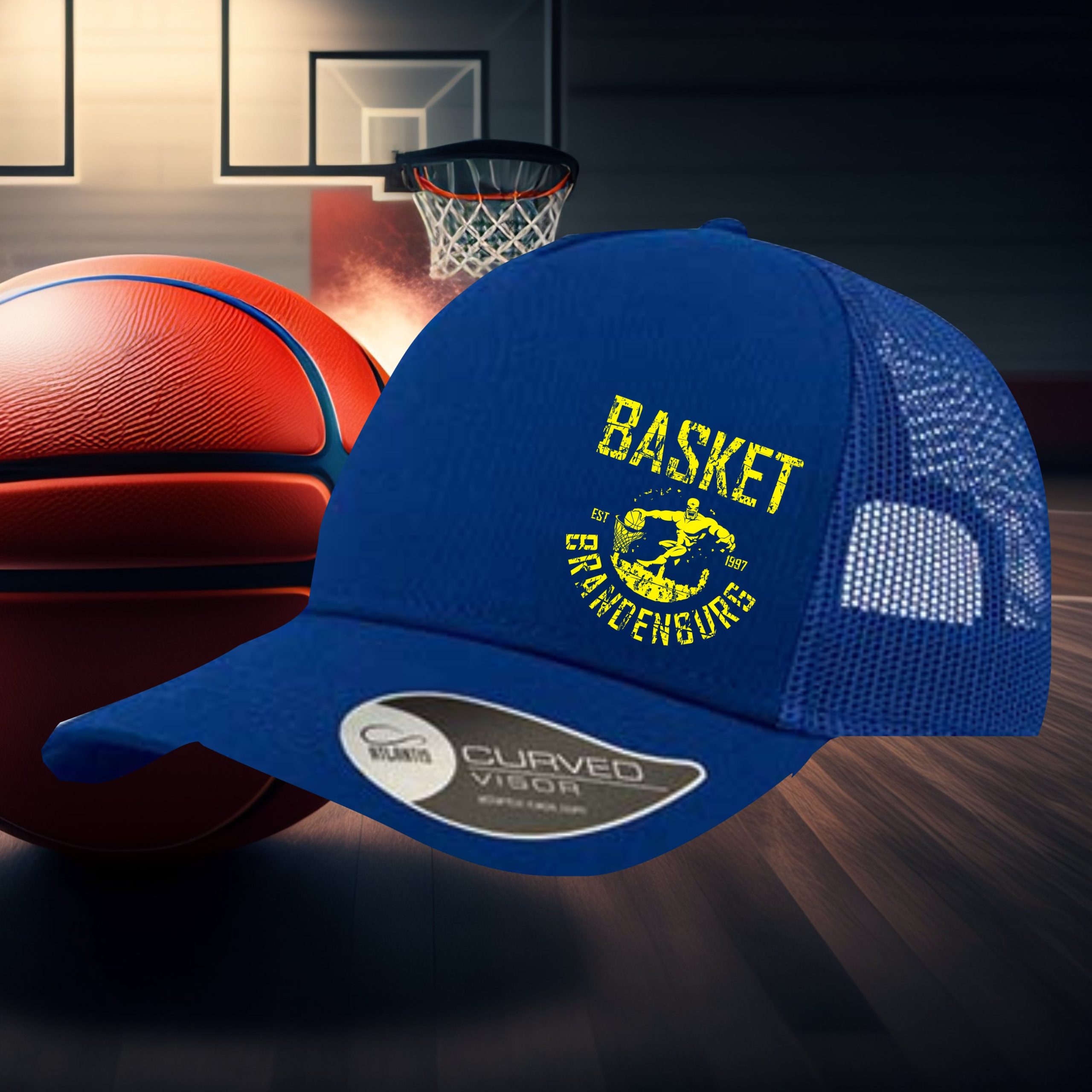 Rapper Cotton Truckercap Basket Brandenburg color • Uni • div. Motive – Bild 5